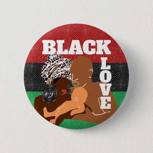 Black Liebe Brown Liebe Black Family Button (Vorderseite)