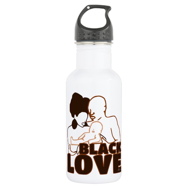 Black Liebe Brown Liebe Edelstahlflasche (Vorderseite)