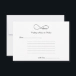 Black Liebe Unfinity Wedding Wishings & Advice Car Hinweiskarte<br><div class="desc">Einfache,  elegante und klassische Black Liebe Unfinity Wedding Wishings & Advice Cards. Ideal für Hochzeiten,  Brautpartys,  Hochzeitsessen und Hochzeitsfeiern. Passen Sie den Text an,  damit er Ihren Bedürfnissen zur Party-Feier entspricht.</div>