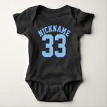 Black & Light Blue Baby | Sports Jersey Design Baby Strampler<br><div class="desc">Black & Light Blue Baby | Sports Jersey Design ・ Baby Bodysuit</div>