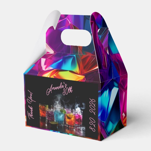 Black Light Neon Birthday Dry Ice Cocktails Geschenkschachtel (Vorderseite)