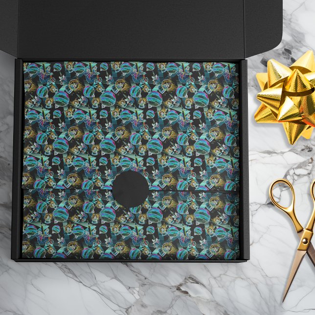 Black Light Neon Glühen Weihnachtsglobe Ornament Seidenpapier (Von Creator hochgeladen)