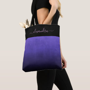 Black Lila Blue rustico ombre personalisiert Tasche