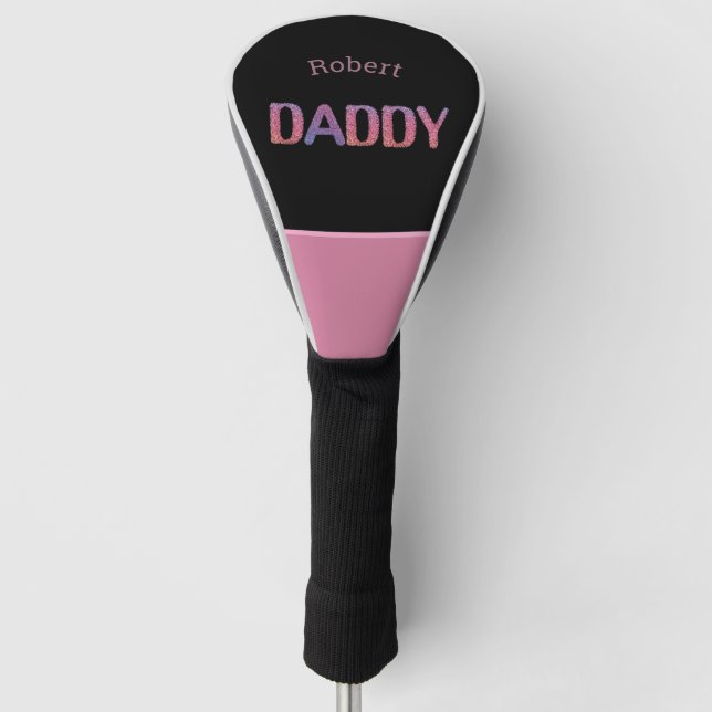 Black &Lila Daddy Individuelle Name Golf Head Cove Golf Headcover (Vorderseite)