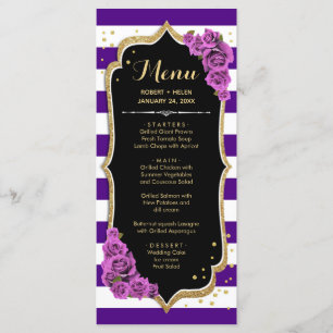 Black Lila Gold Menu Card Programm