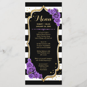 Black Lila Gold Menu Card Programm