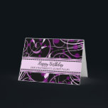 Black Lila Sister Law Birthday Karte<br><div class="desc">Hübsche und nachdenkliche Grußkarte für Schwestertochter im Geburtstag des Gesetzes mit modernem Schwarz-lila Wirbel Design und handgeschriebenem Stil.</div>