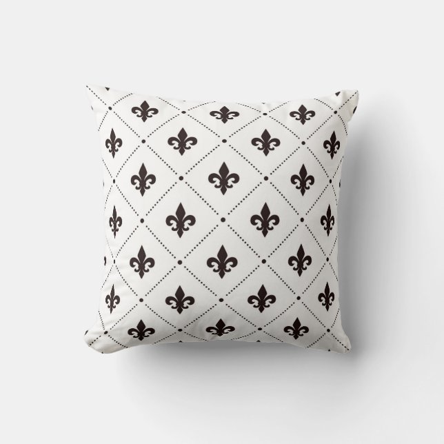 Black Lilie Luxury Elegantes Damask Muster Kissen (Vorderseite)