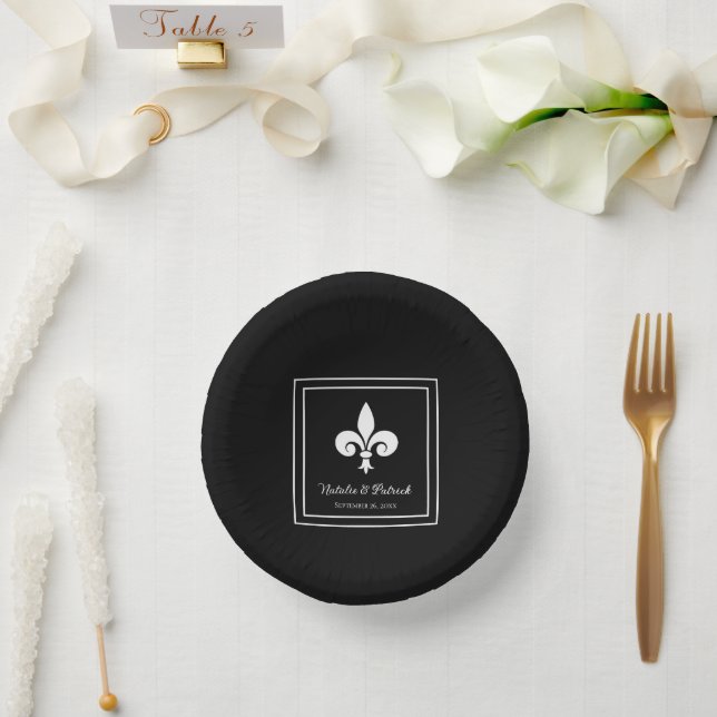 Black Lilie Wedding Paper Bowls Pappteller (Hochzeit)