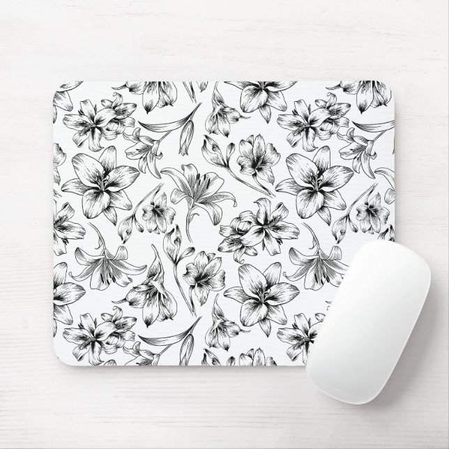 Black Lily Blume Mousepad (Mit Mouse)