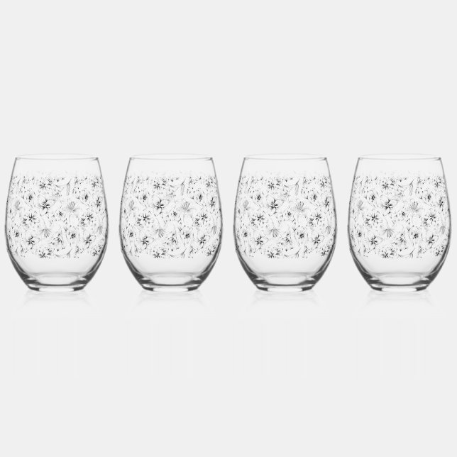 Black Lily Blume Weinglas Ohne Stiel (Vorderseite)