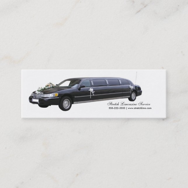 Black Limo Limousine Business Cards Mini Visitenkarte (Vorderseite)
