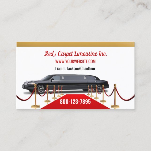 Black Limousine Business Card Visitenkarte (Vorderseite)