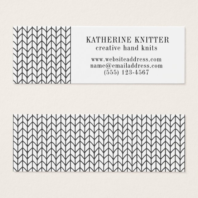 BLACK LINE STRICK Mini Business Card II (Vorne & Hinten)