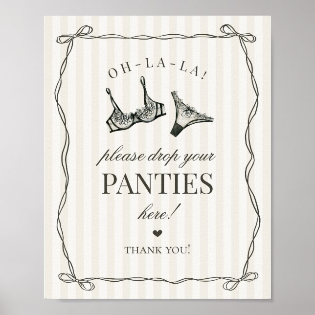 Black Lingerie Bachelorette Panties Bitte untersch Poster (Vorne)