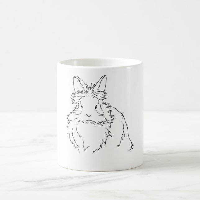 Black Lionhead Rabbit-Geschenk Kaffeetasse (Mittel)