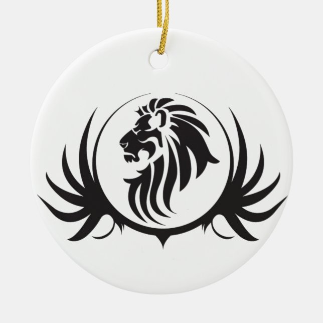 Black Lions Head Keramikornament (Vorne)