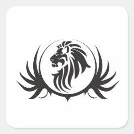 Black Lions Head Quadratischer Aufkleber
