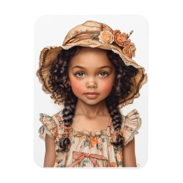 Black Little Girl Magnet (Vertikal)