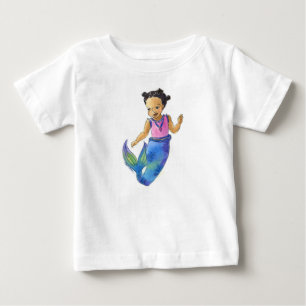 Black Little Mermaid Kleinkind T - Shirt