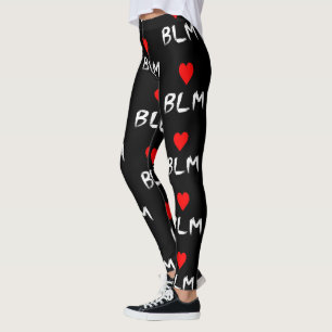 Black Lives Materie Akronym Red Heart Leggings