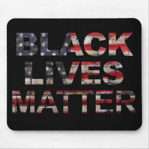 Black Lives Materie   Amerikanische Flagge Mousepad