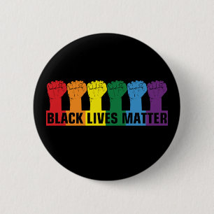 Black Lives Materie _ BLM Regenbogen Button
