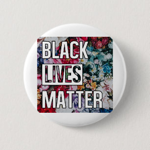Black Lives Materie Blumendesign Button