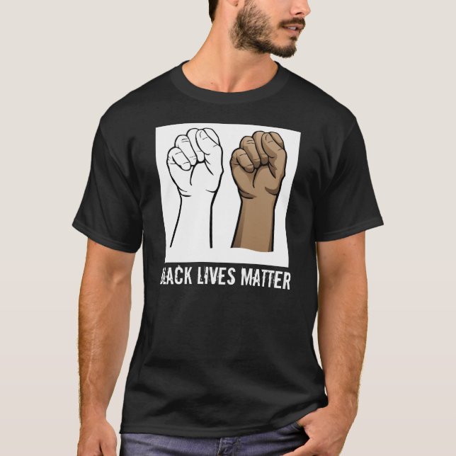 Black Lives Materie, Fäuste, Schwarz T-Shirt (Vorderseite)