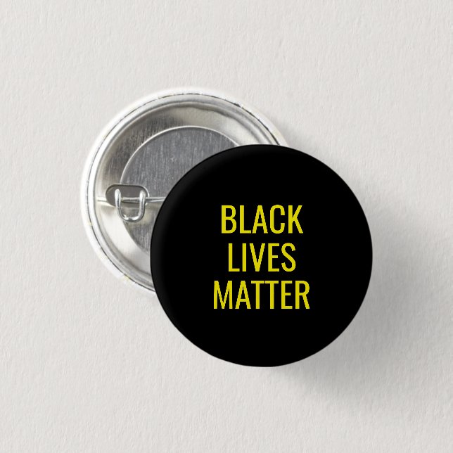 Black Lives Materie Gelbe Typografie rund Button (Vorne & Hinten)
