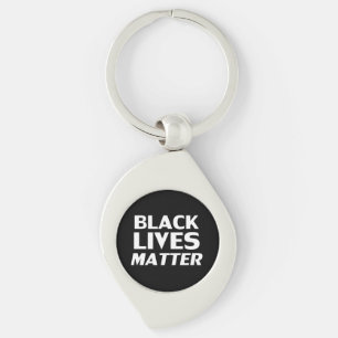 Black Lives Materie Schwarz-weiß moderne Typografi Schlüsselanhänger