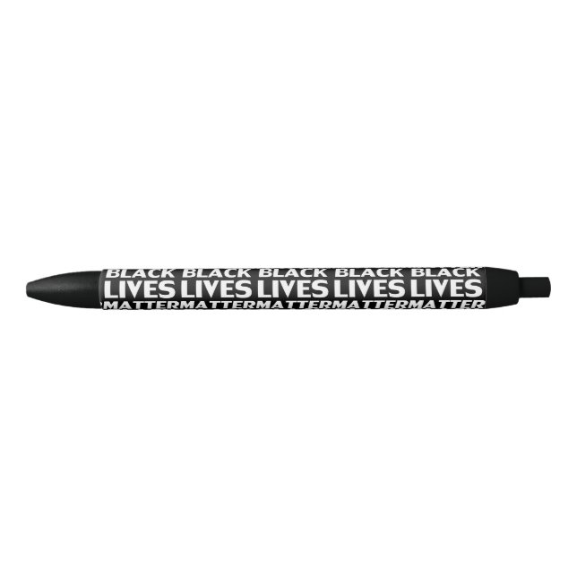 Black Lives Materie Schwarz-weiße Typografie Muste Kugelschreiber (Vorderseite)