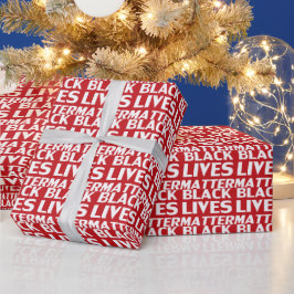 Black Lives Matred White Typografy Muster Geschenkpapier