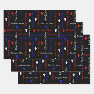 Black Lives Matt American Flag BLM Movement Geschenkpapier Set