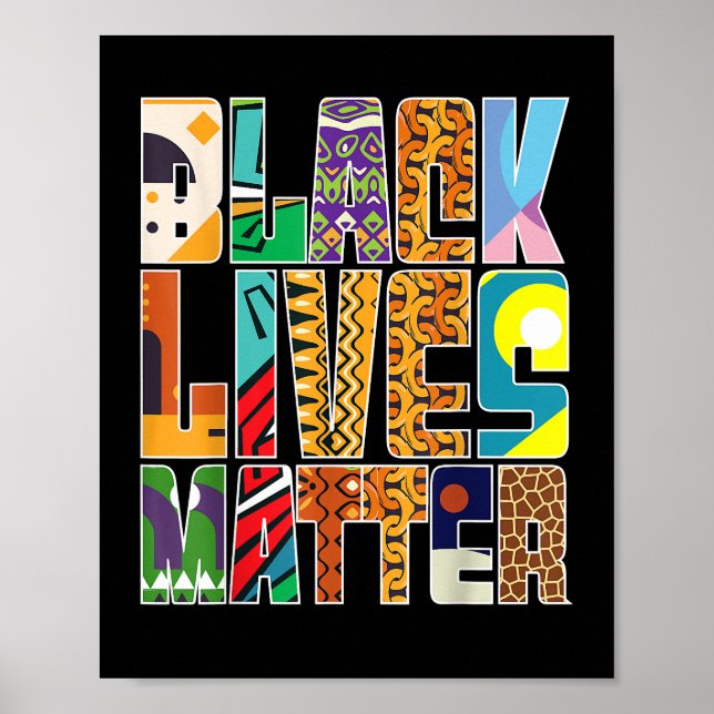 Black Lives Matt BLM Diversité Art Mural Black H (Devant)
