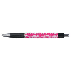 Black Lives Matt Hot Pink Typografie Muster Kugelschreiber