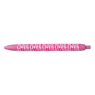 Black Lives Matt Hot Pink Typografie Muster Kugelschreiber