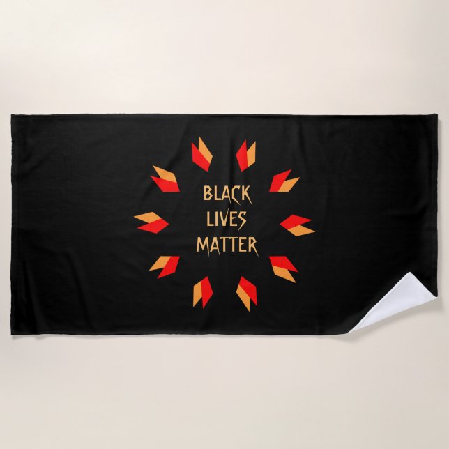 Black Lives Matt Red Gold Beach Handtuch (Vorderseite)