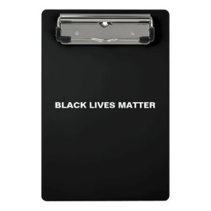Black Lives Matt Schwarzweiß Text minimalistisch Mini Klemmbrett