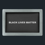 Black Lives Matt Schwarzweiß Text minimalistisch Rechteckige Gürtelschnalle<br><div class="desc">Black Lives Matter Schwarz-Weiß Text minimalistische Gürtel Schnalle. Vollständig anpassbarer weißer Text auf schwarz schlichtem,  robustem Farbhintergrund,  sodass Sie ihn individuell gestalten können.</div>
