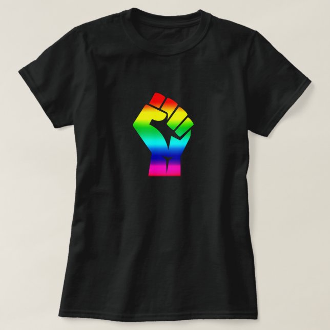 Black Lives Matt Symbol LGBTQ Pride Rainbow T-Shirt (Design vorne)
