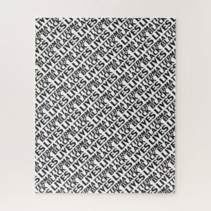 Black Lives Matt White Black Typografy Muster