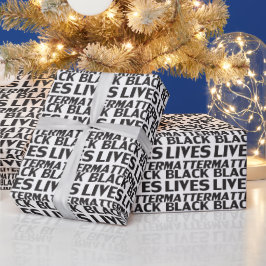 Black Lives Matt White Black Typografy Muster Geschenkpapier