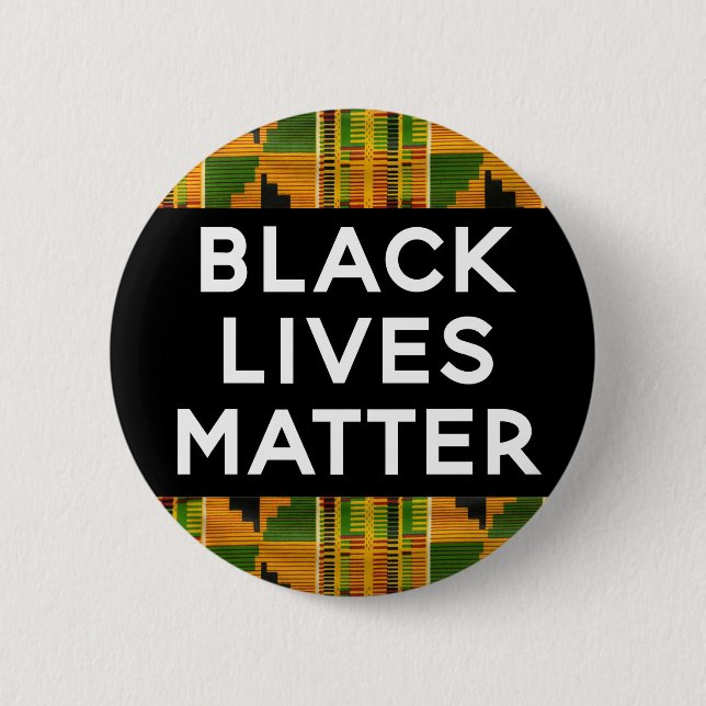 Black Lives Matter - African Kente Ethnic Print Button (Vorderseite)