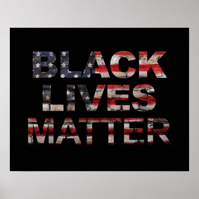 Black Lives Matter | American Flag Poster (Vorne)
