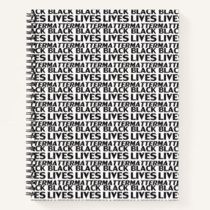 Black Lives Matter black modern typography pattern Notizbuch