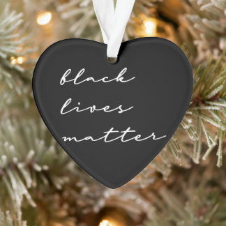 Black Lives Matter Calligraphy Custom Colors Herz Ornament