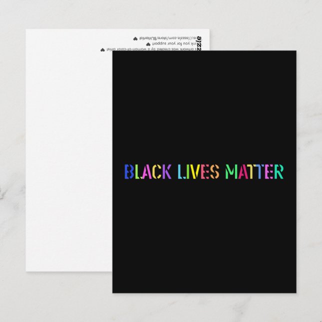 Black Lives Matter Colorful Stencil 02 Postkarte (Vorne/Hinten)