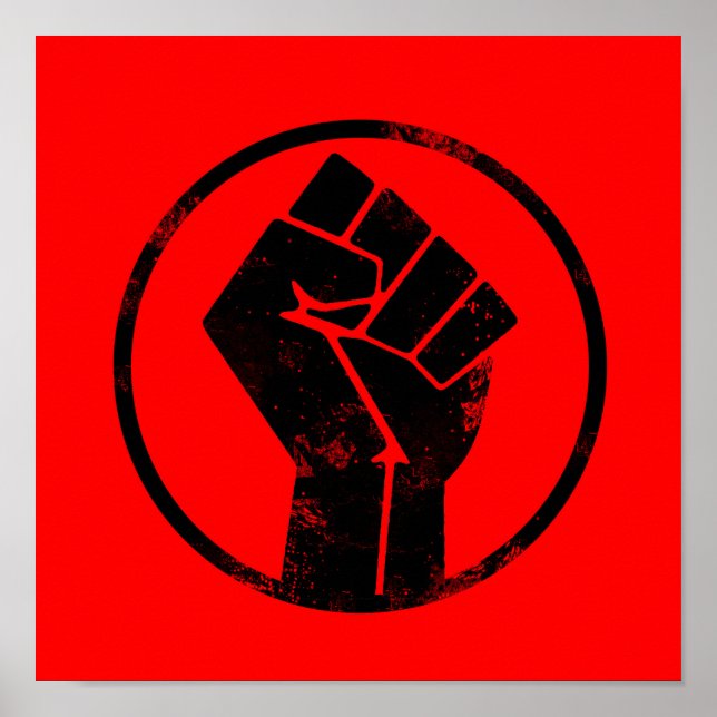 Black Lives Matter FIST (roter Hintergrund) #BLM Poster (Vorne)