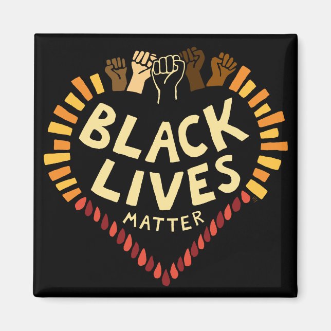 Black Lives Matter Magnet ~ dunkel (Vorne)